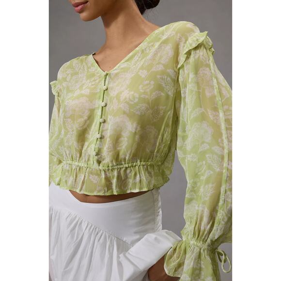 Anthropologie Sheer Dolman-Sleeve Blouse - New Large - Picture 2 of 4